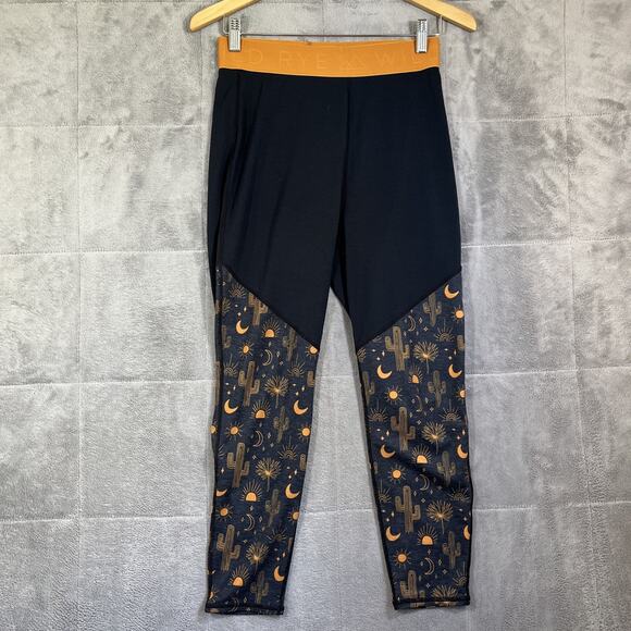 Wild Rye Base Layer Leggings Womens Size 6 Desert Dream Black Crop Wool Blend - Picture 1 of 8